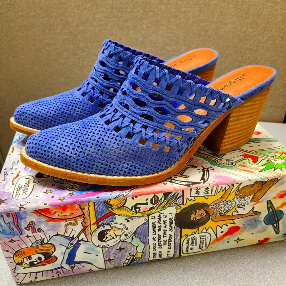 Jeffrey Campell Favela Woven Suede Mule